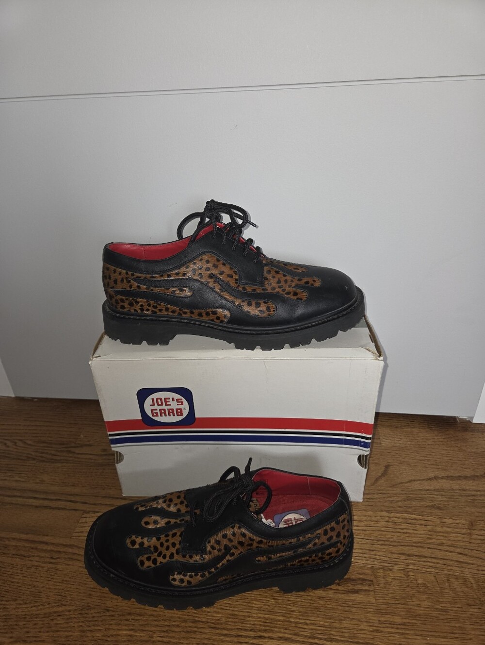 Rare Joe's Garb Hot Rod HR306 Black Flame Leopard Vampire Shoes Size 10 (2007)